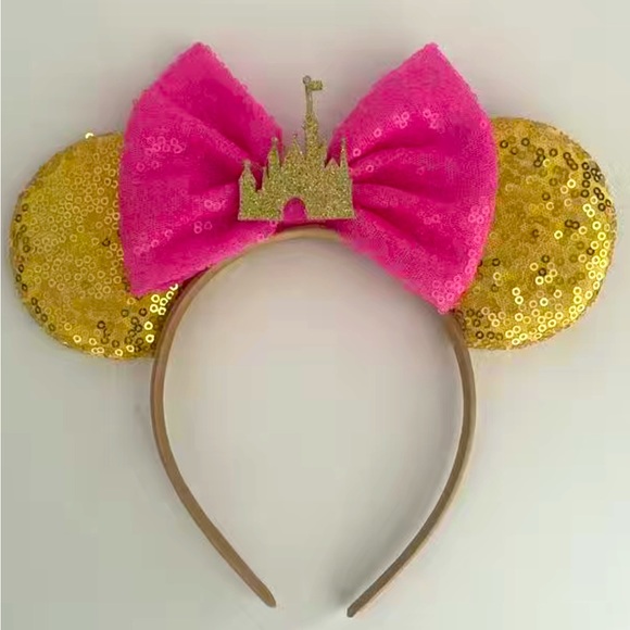 COPY - NWT MOUSE EARS GLITTERS HEADBAND with SHINY BOW - Picture 11 of 13